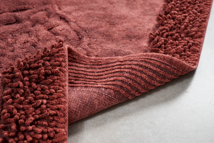 Mijölnir Juego de alfombrillas de baño de algodón 100% Rojo clarete Mijölnir Juego de alfombrillas de baño de algodón 100% Rojo clarete